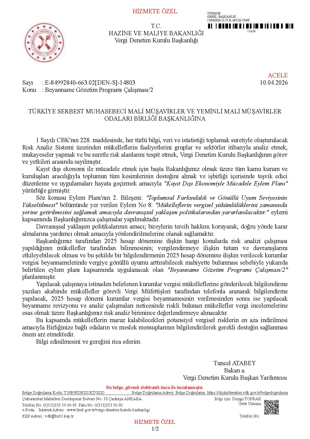 Beyanname Gözetim Programı-1