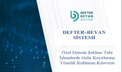 Özel Matrah Şekline Tabi İşlemlerde Gelir Kayıtlarına Yönelik Kullanım Kılavuzu