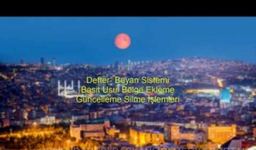 Defter   Beyan Sistemi Basit Usul Belge Ekleme Güncelleme Silme İslemleri